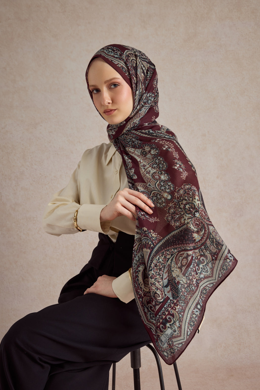 Pamuk Şal Flow Bordo